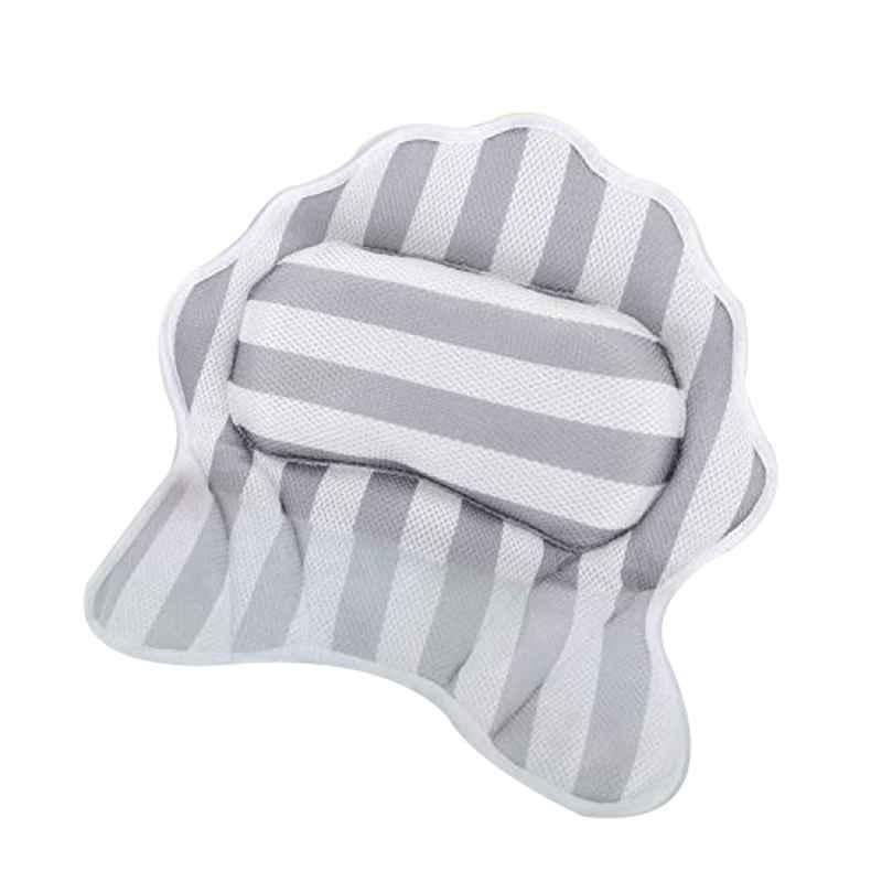 Rubik White & Grey Luxury Bathtub Pillow, RBTBW6SCSAMU-1