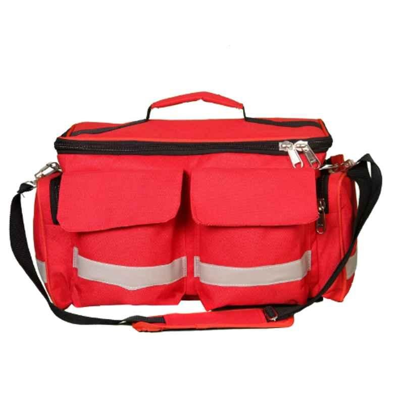 Pahal 18x10x8 inch Red Multi-Function Doctor First Aid & Medicine Kit Bag
