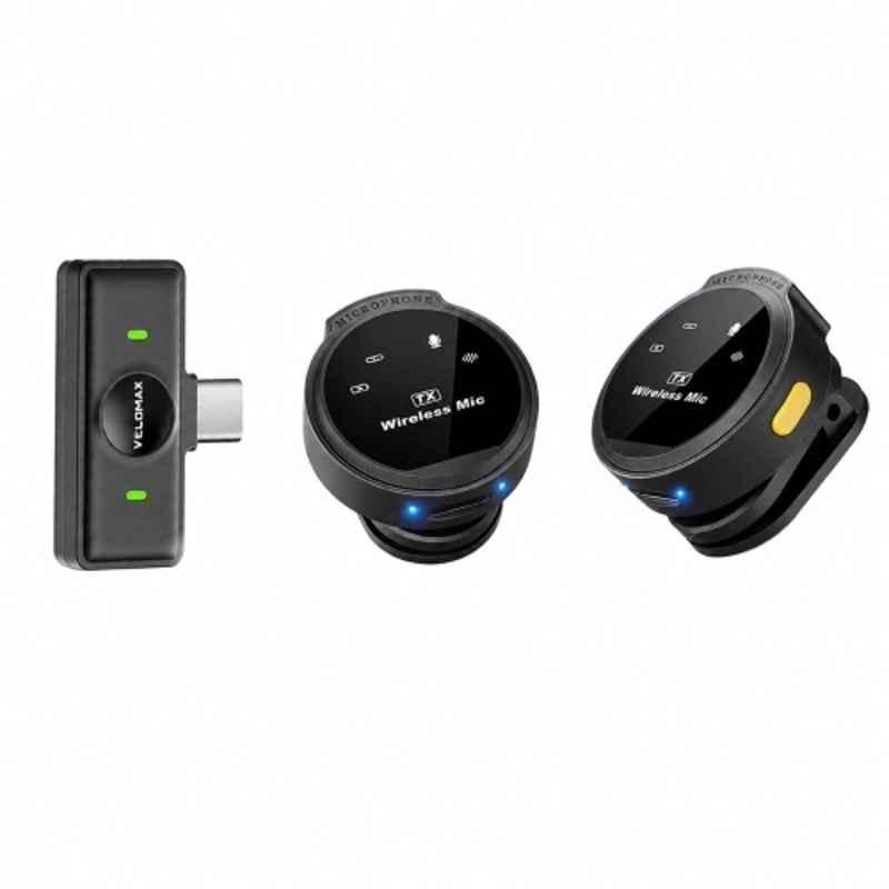 VELOMAX 80dB 3 Ohms Wireless Microphone with Noise Cancellation with 16 hrs Battery Life