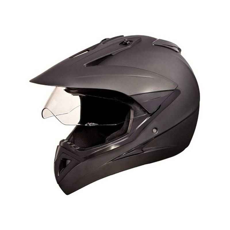 Studds Motocross Plain Matte Black Full Face Helmet, Size: L