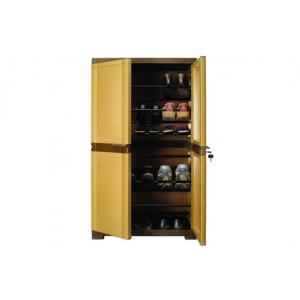 Nilkamal Freedom Mini 18 Sandy Brown Plastic Shoe Cabinet, FMSC18/SBN/DBN, Dimension: 595x370x1225 mm