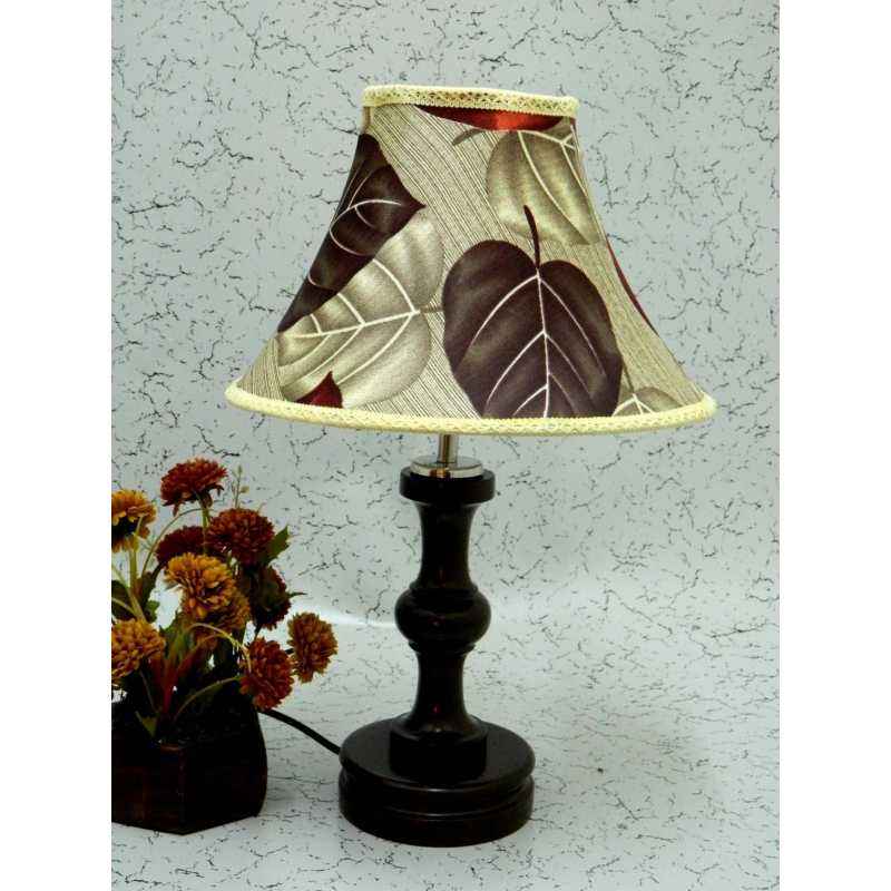 Tucasa Fabulous Wooden Table Lamp with Poly Silk Shade 1, LG-1039