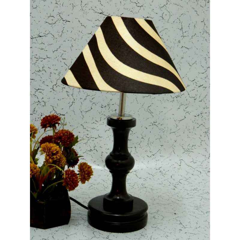 Tucasa Fabulous Wooden Table Lamp with Zebra Shade, LG-1054