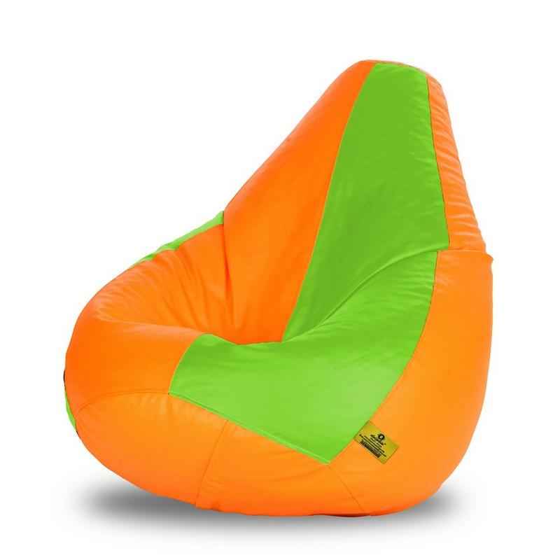 Dolphin DOLBXL-20 F-Green & Orange Bean Bag with Filled Beans, Size: XL