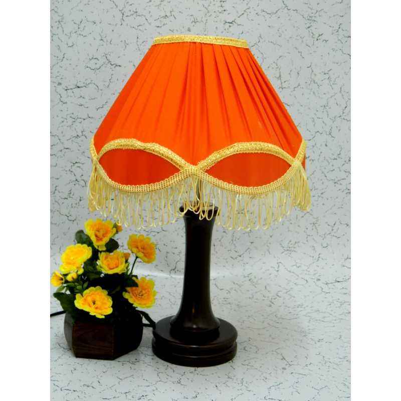 Tucasa Fashionable Wooden Table Lamp with Orange Lace Shade, LG-1024