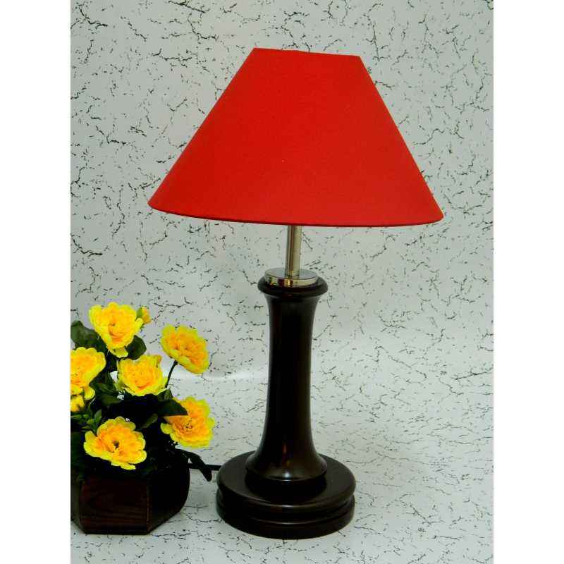 Tucasa Fashionable Wooden Table Lamp with Red Shade, LG-1014