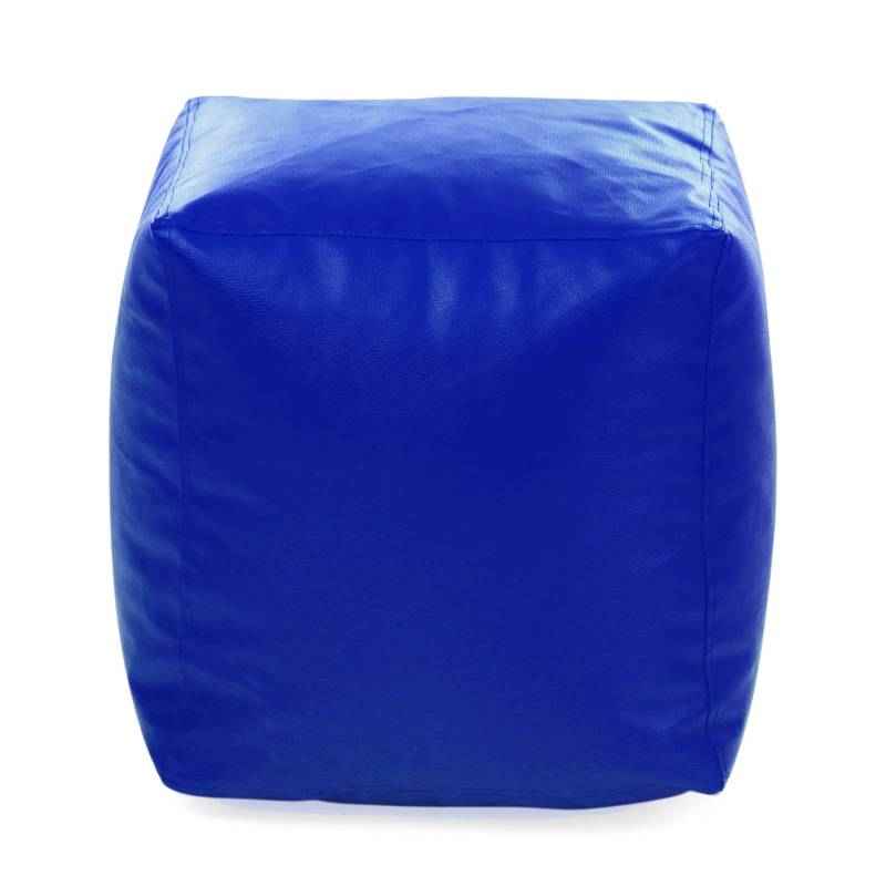 Style Homez Royal Blue Ottoman Stool Square Bean Bag Cover, Size: L
