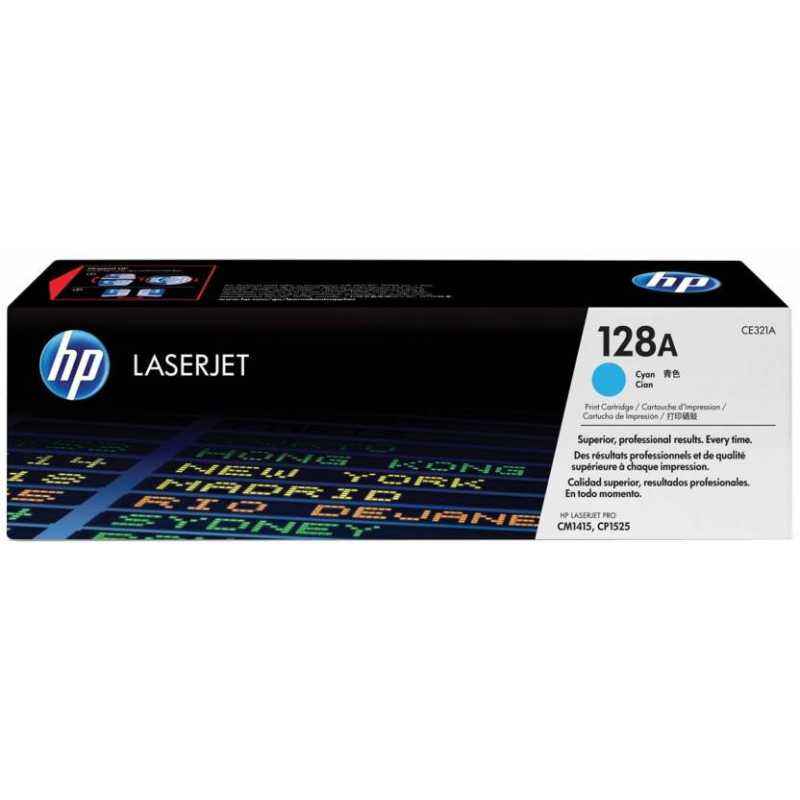 HP 128A Cyan LaserJet Toner Cartridge, CE321A