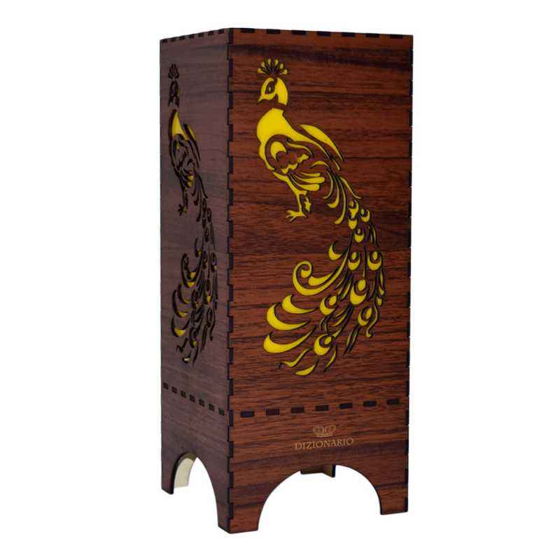Dizionario DTBLPKBR Yellow Handicrafts Wooden Look Hand Made Night Table Lamp