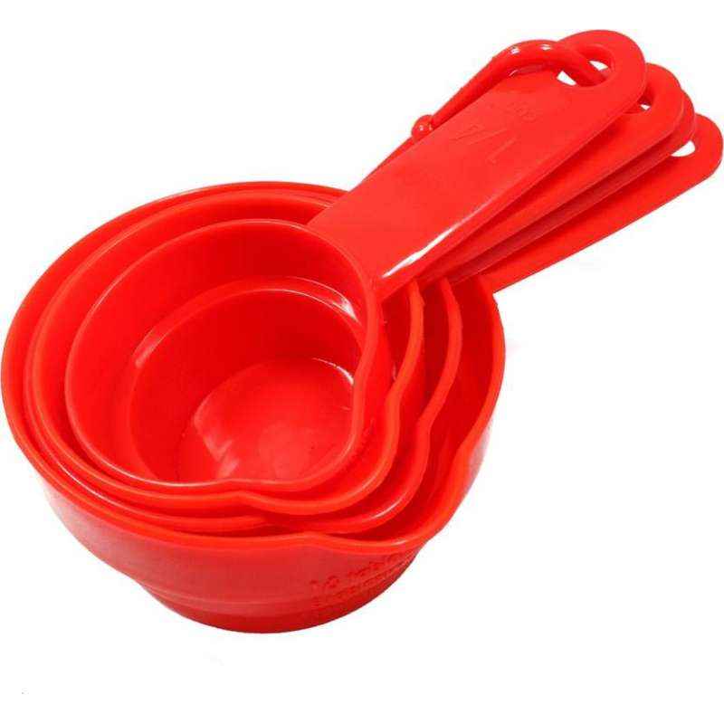 Stealodeal 4 Pieces Red Measuring Cup Set