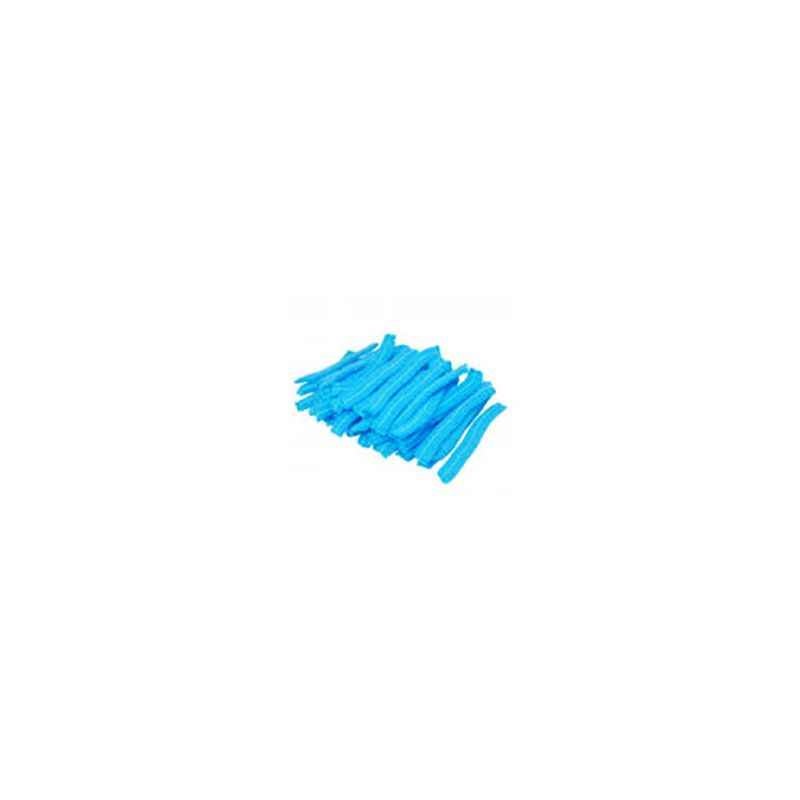 KK Surgical Care 18 Inch Non Woven Blue Frill Caps/Bouffant Caps (Pack of 100)