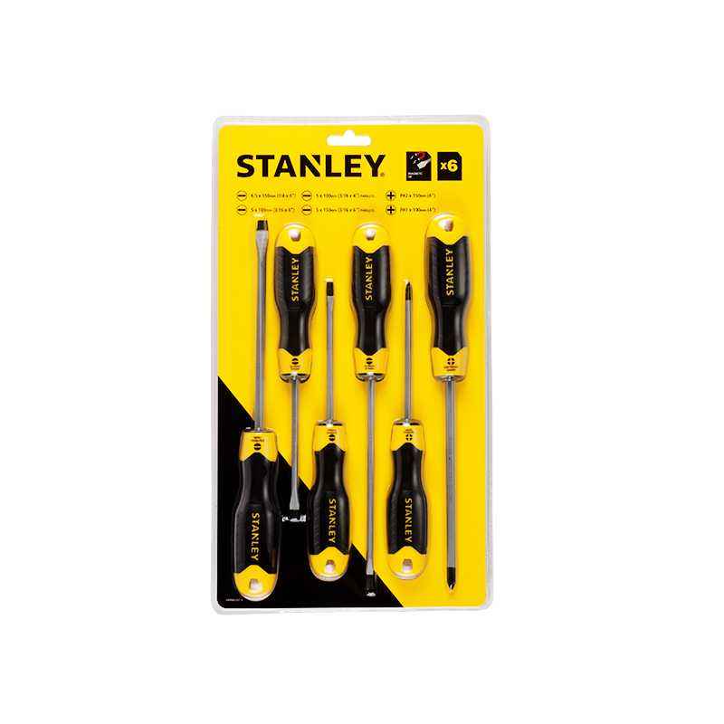 Stanley 6 Pieces CRV Steel Cushion Grip Screwdriver Set, STHT65242-8