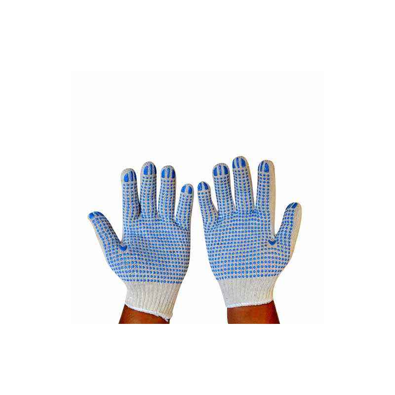 Gripwell 50g Premium Blue PVC Dotted Gloves (Pack of 100)