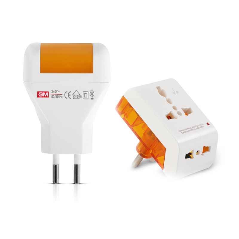 GM 2 Pin Universal Travel Multi Plug with Focus Night Lamp, 3011-3036