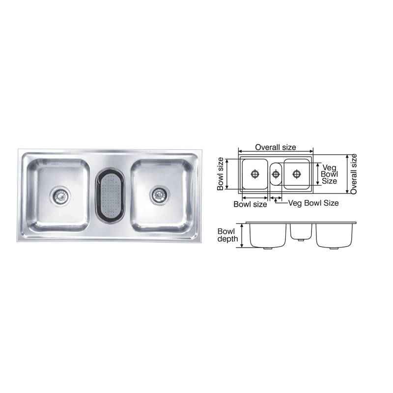 Nirali Galaxy Satin Finish Kitchen Sink, Size: 1040x510 mm