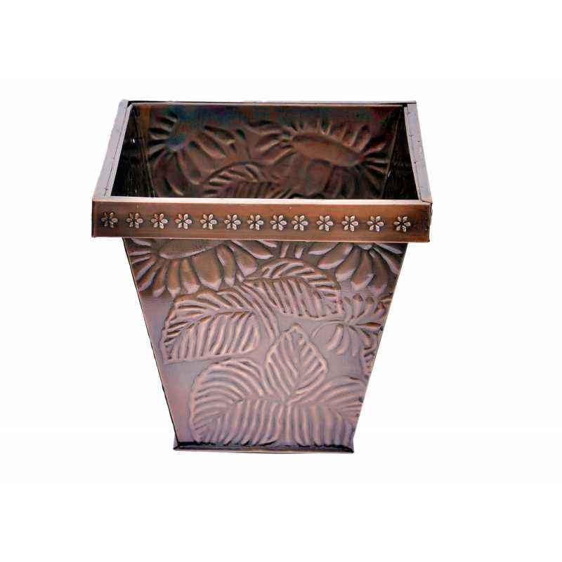 Blessed RVMP-3061 Brown Metal Planter, Height: 10.25 Inch