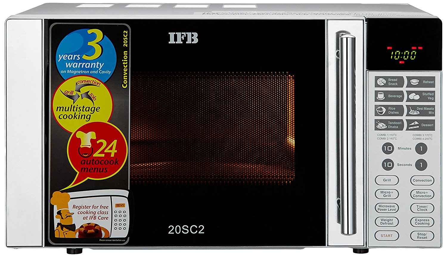 Buy Ifb 20 Litre Metallic Silver Convection Microwave Oven 20sc2 Online At Best Price On Moglix