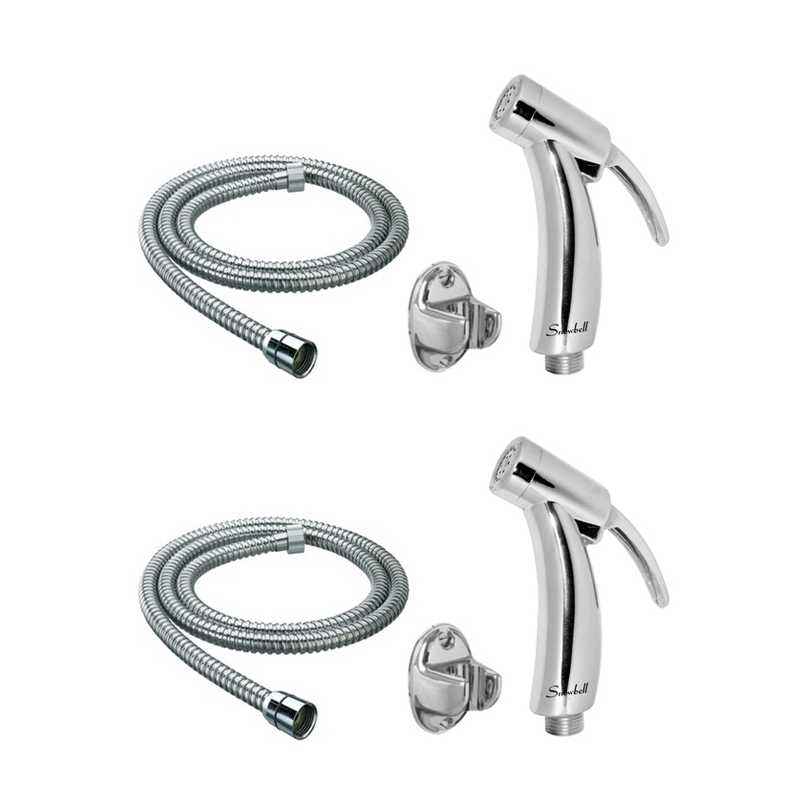 Snowbell Spark Health Faucet, 1m Flexible Tube & Wall Hook (Pack of 2)