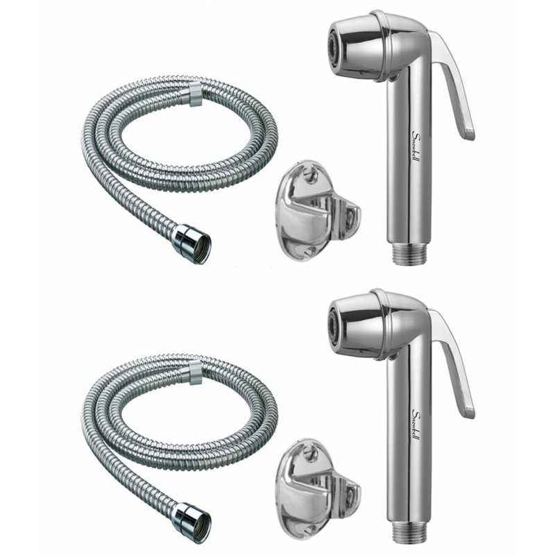Snowbell Super Health Faucet, 1m Flexible Tube & Hook (Pack of 2)