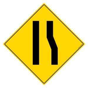 Asian Loto 3 m Traffic Sign Road Narrows on Right Sign Board, ALC-SGN-10-900