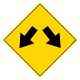 Asian Loto 3 m Safety Sign Road Branching Angular Left & Right Sign Board, ALC-SGN-20-900