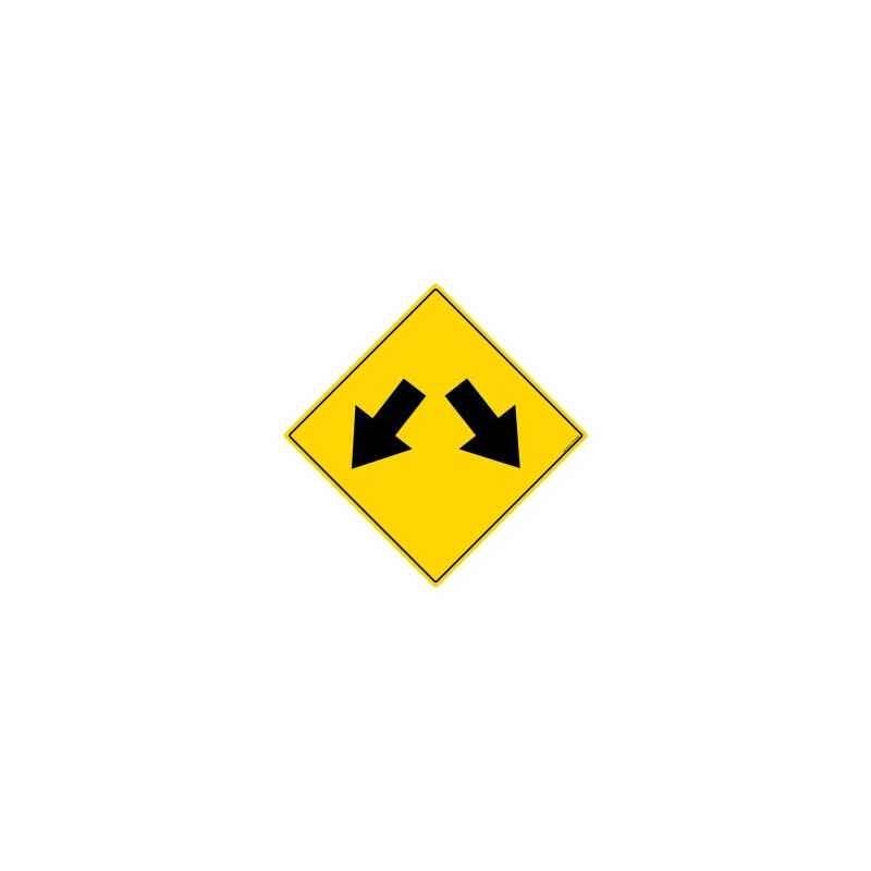 Asian Loto 3 m Safety Sign Road Branching Angular Left & Right Sign Board, ALC-SGN-20-900
