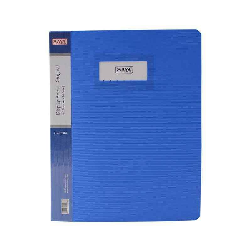 Saya Royal Blue Display Book 20 Pockets A4, Dimensions: 240 x 20 x 310 mm (Pack of 2)