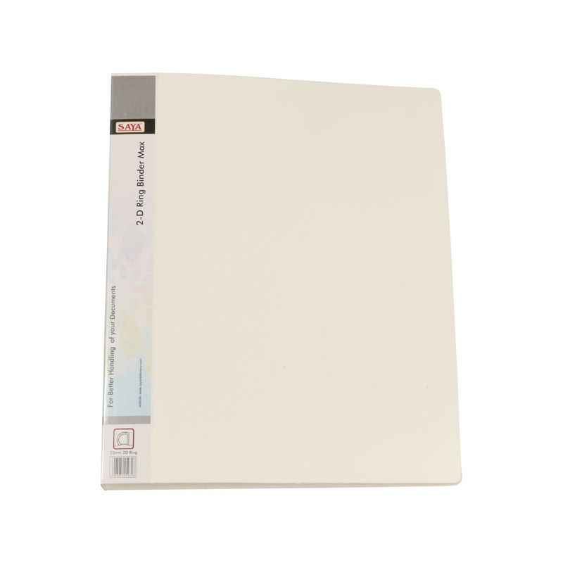 Saya White D-Ring Binder Classic A4, Dimensions: 261 x 37 x 309 mm (Pack of 2)