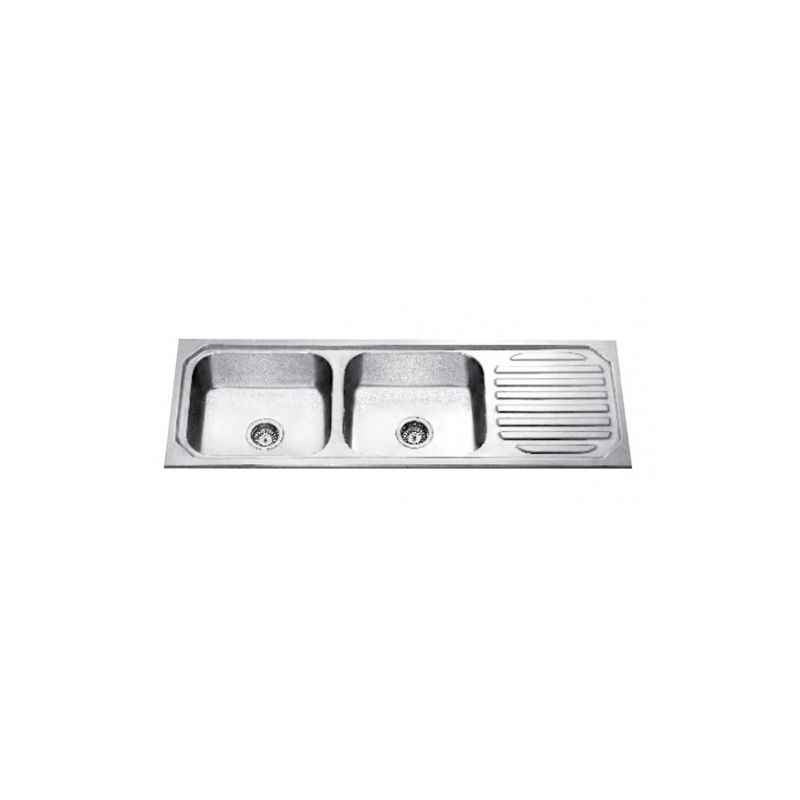 Jayna Mercury DBSD 01 (A) Glossy Double Bowl With Single Drain Board Sink, Size: 54 x 20 in