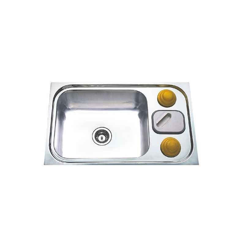 Jayna Zodiac SBGB 01 Glossy Sink With Garbage Bin, Size: 32 x 20 in