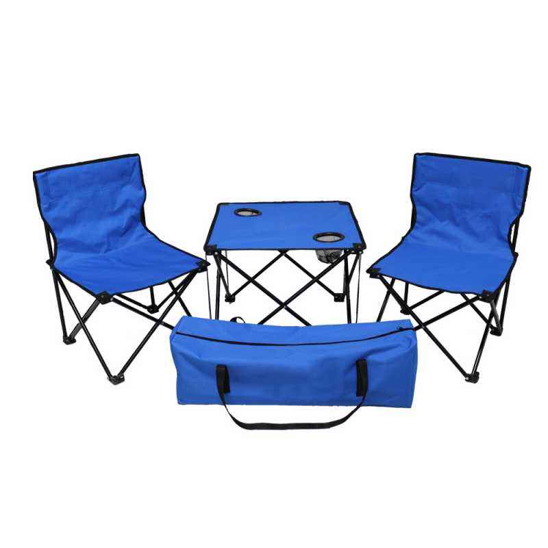 Kawachi Blue Folding Table & Chair Set, K357