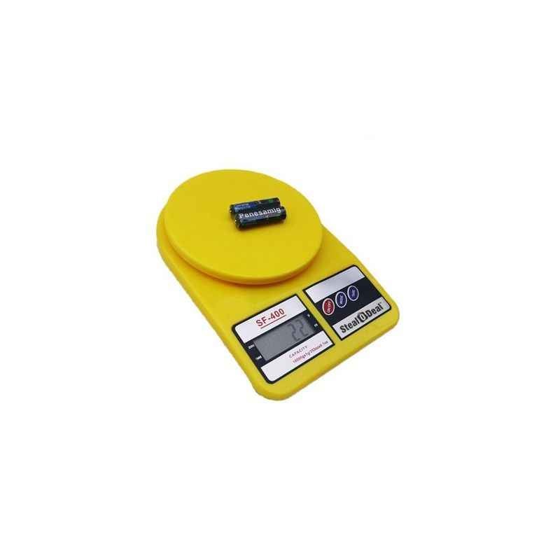 Stealodeal 7 Kg Yellow Electronic Kitchen Weighing Scale with Inbuilt Batteries, SF-400