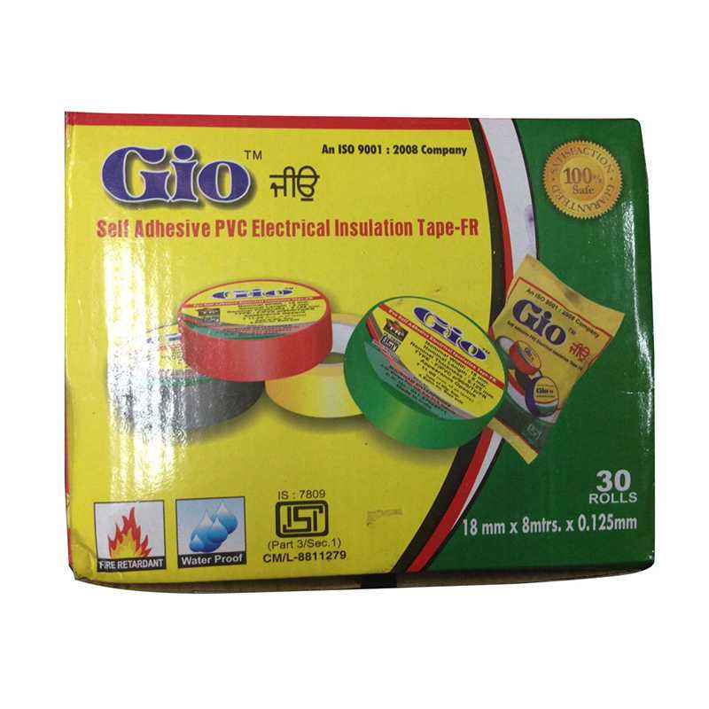 Gio Green Self Adhesive PVC Electrical Insulation Tape, Length: 8 m