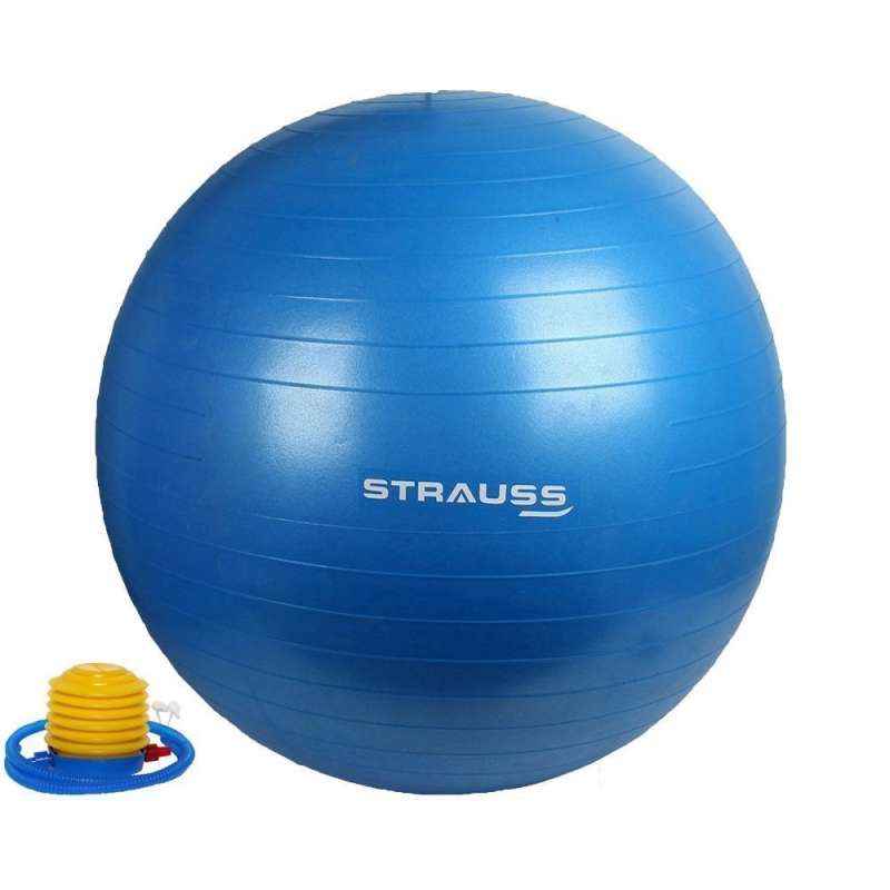 Strauss 65cm Plastic Anti Burst Gym Ball with Foot Pump