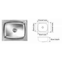 Nirali Grace Deluxe Glossy Finish Kitchen Sink, Size: 535x460 mm