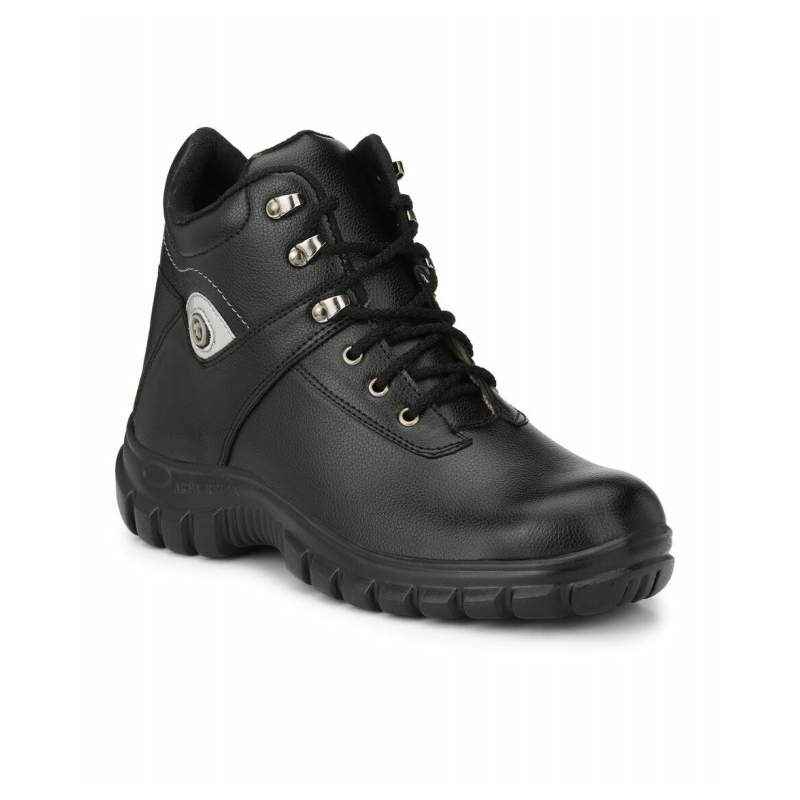 Timberwood TWBK09 Synthetic Leather Steel Toe Black Work Safety Boots, Size: 6