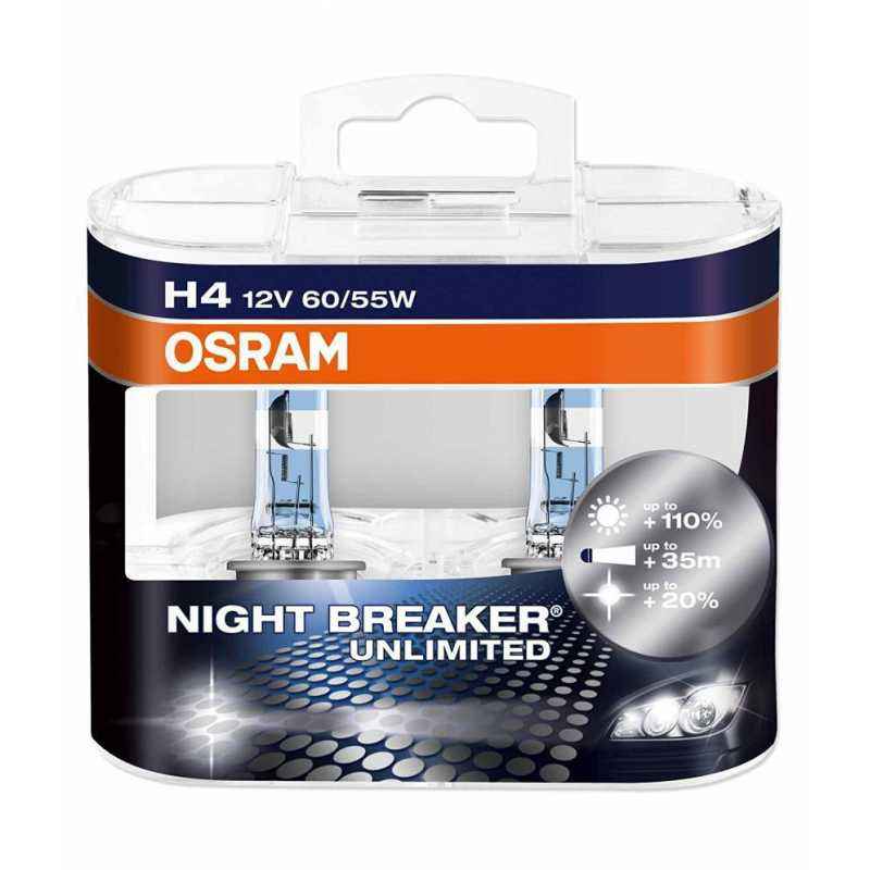 Osram H4 P64193 Night Breaker Unlimited Duo Box (12V, 60/55W) : :  Car & Motorbike
