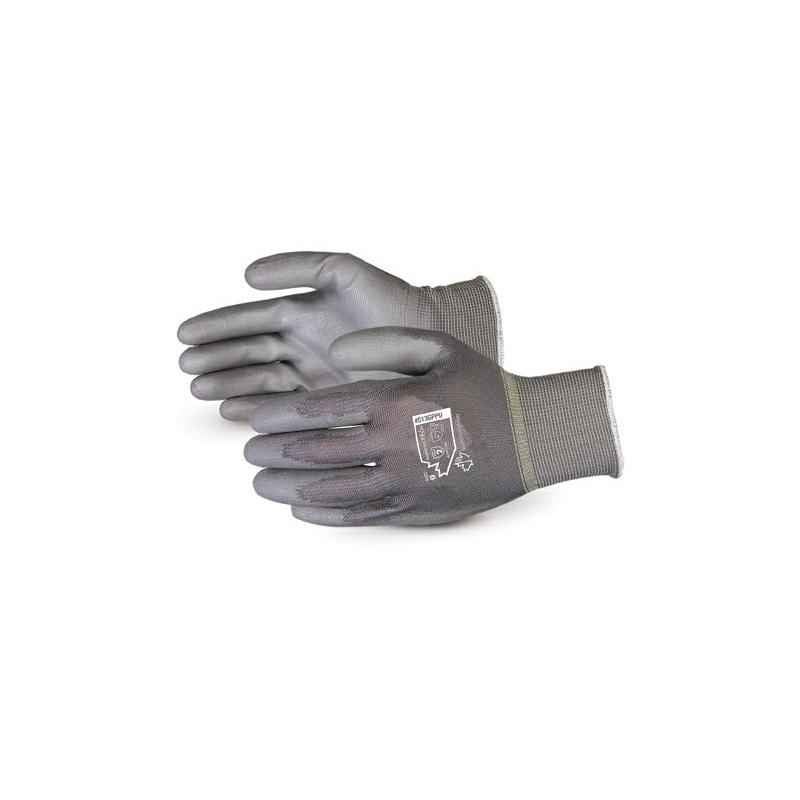 Sunlong PU Coated Black Safety Gloves, Size: M