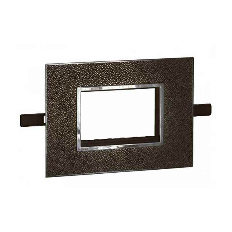 Legrand Arteor 8 Module Leather Galuchat Square Cover Plate With Frame For Shaver Socket, 5761 64