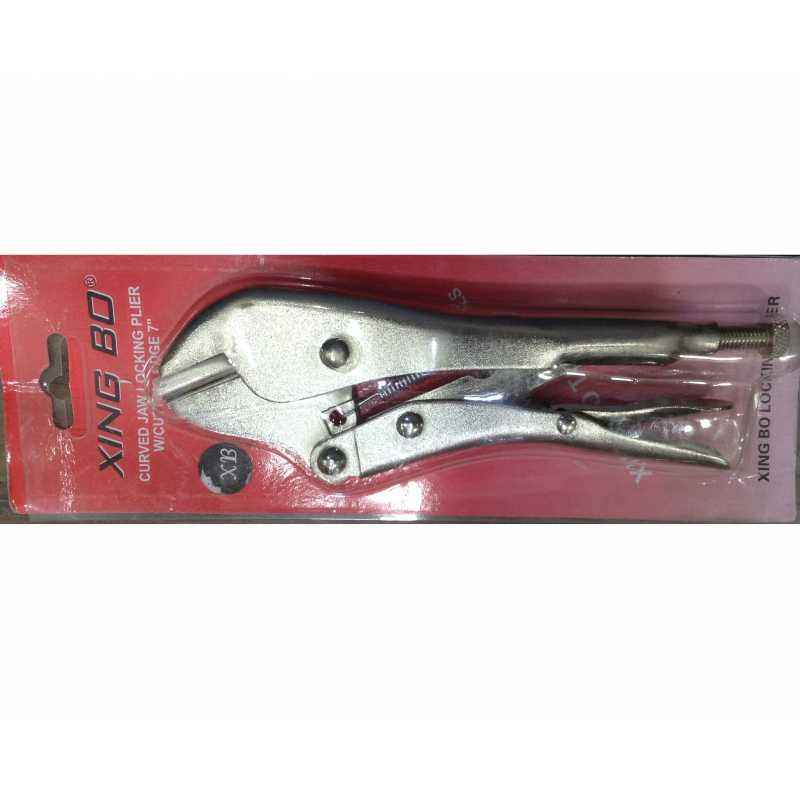 Xing Bo Curved Jaw Locking Pinch-Off Plier, Size: 7 in