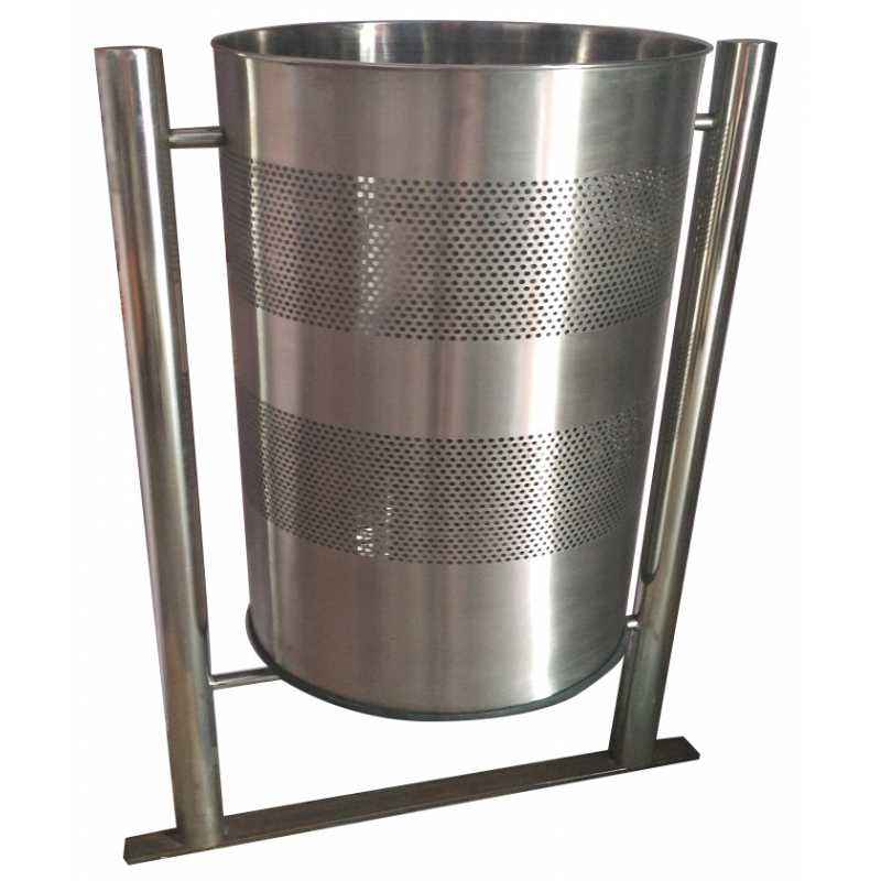SBS 84 Litre Steel Perforated Pole Mounted Bin, Size: 381x610 mm