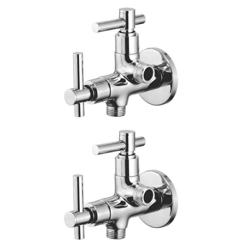 Snowbell Tarim Brass Chrome Plated 2 in 1 Angle Faucet (Pack of 2)