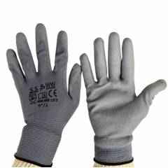 SSWW Grey PU Palm Coated Gloves, SSWW120 (Pack of 10)