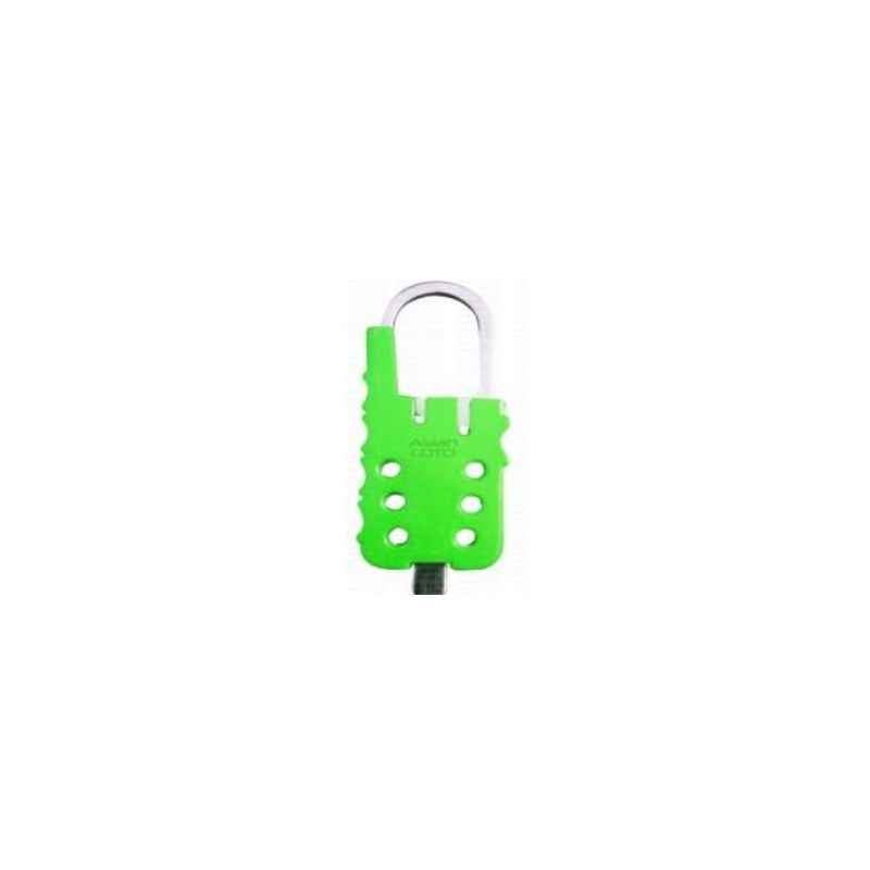 Asian Loto ALC-MLTH-G Multipurpose Metallic Lockout Hasp in Green Colour with Identifiable Label