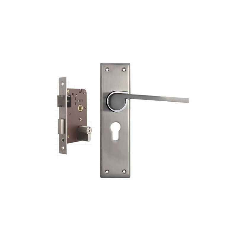 Plaza Elite Stainless Steel Finish Handle with 200mm Pin Cylinder Mortice Lock & 3 Keys