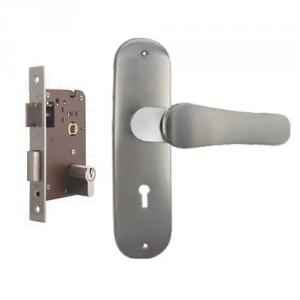 Plaza Salora Stainless Steel Finish Handle with 200mm Pin Cylinder Mortice Lock & 3 Keys