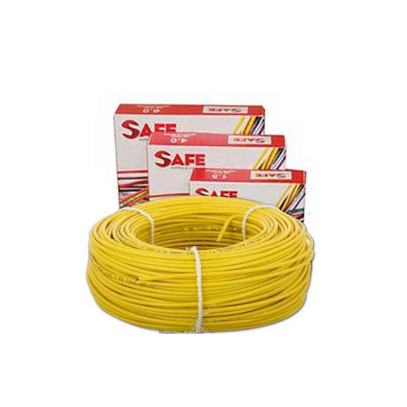 Safe 4.0 sqmm Single Core 90m Yellow HRFR PVC Industrial Cables, S5630