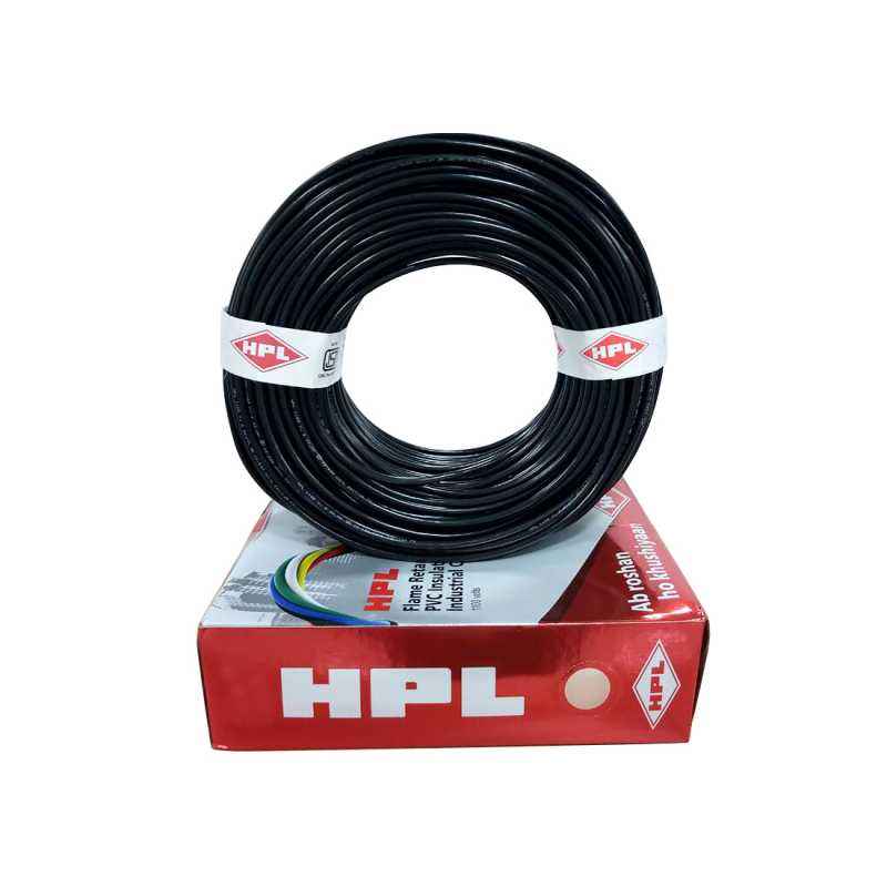 HPL 1.5 Sq mm Black Single Core Unsheathed Household Wire, Length: 90 m