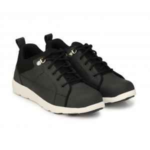 Eego Italy WW-44 Leather Light Weight Steel Toe Black Work Safety Shoes, Size: 11
