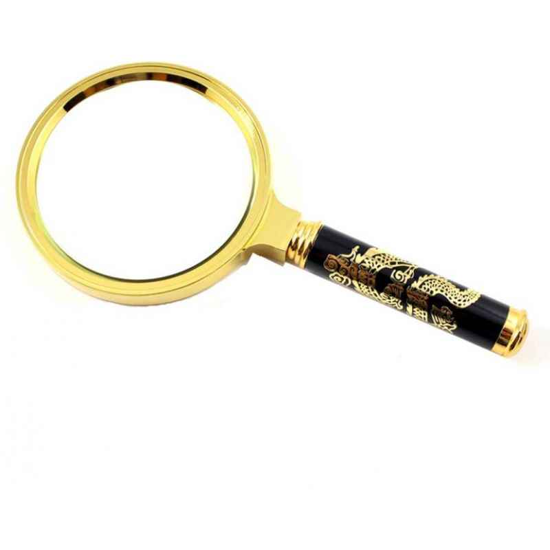 Stealodeal 90mm Black & Gold Magnifying Glass, Magnification: 10X